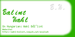 balint wahl business card